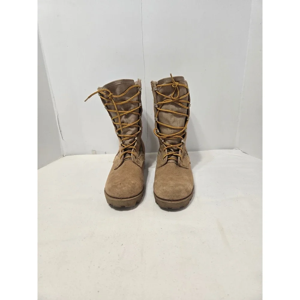 Ro-Search Tan Suede Canvas Military Combat Tactical Boots 5.5 W Mens 7.5 Womens